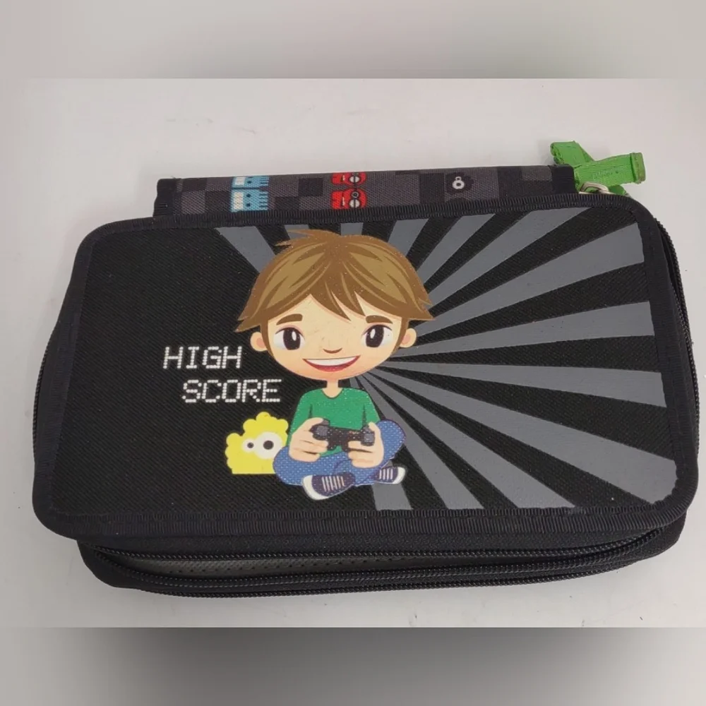 Beckman of Norway Large 3 Section Capacity Pencil Case Multi-Slot Pencil Pouch